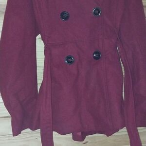 Rampage Women's Burgundy Pea Coat